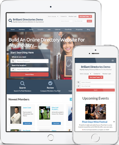 mobile friendly directory website